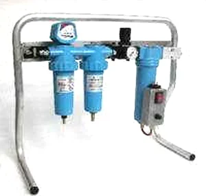 Breathing air filter unit for 1–2 persons on a floor stand