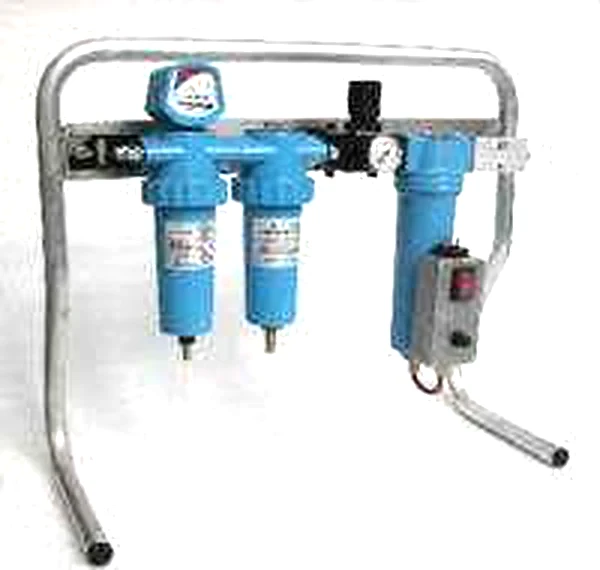 Breathing air filter unit for 1–2 persons on a floor stand