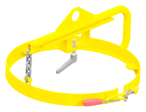 OSUCAS drum lifting device in signal yellow with clamping lever, chain and lifting eye