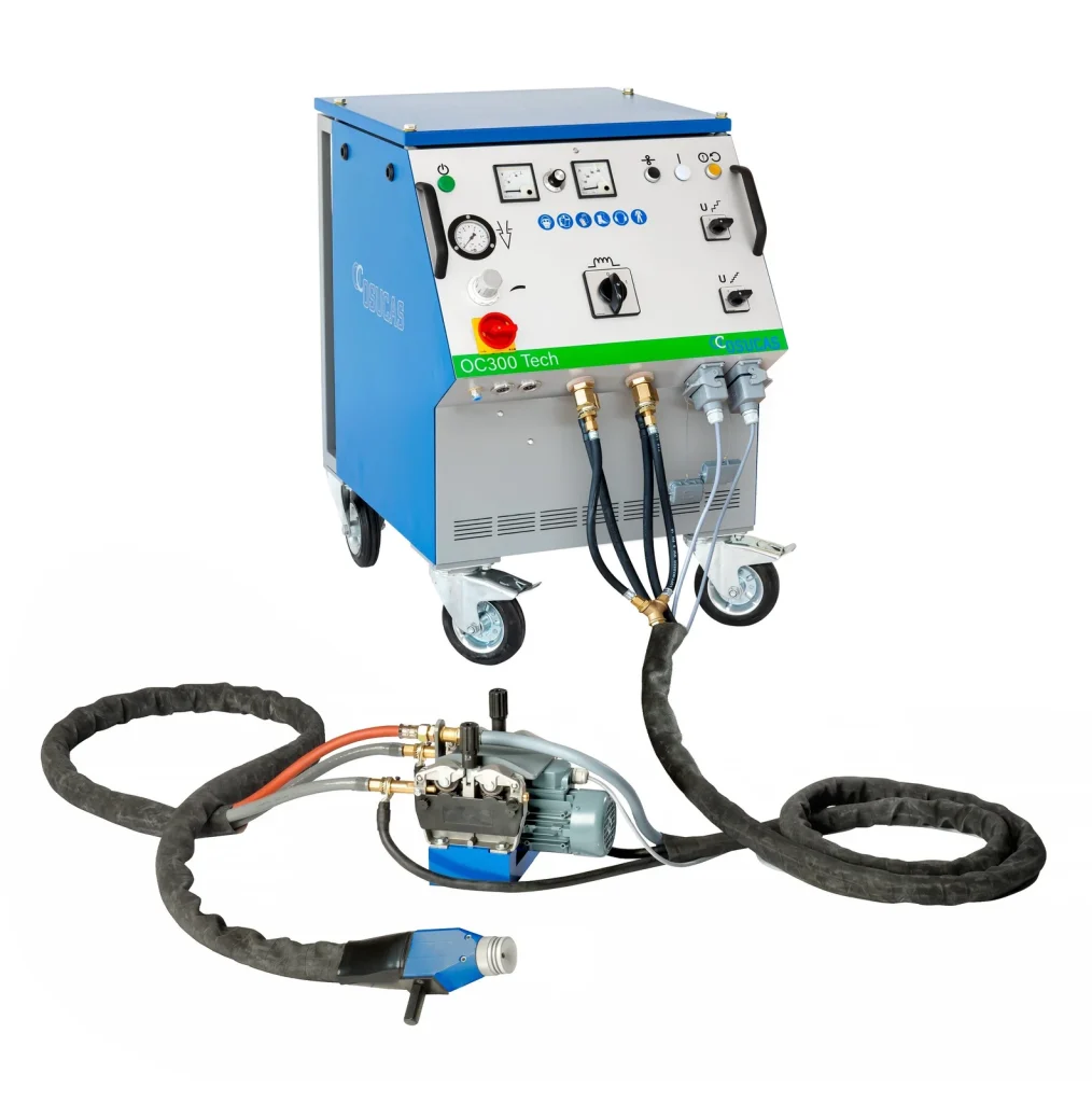 Metallspritzanlage OC300 Tech mit Vorschubgetriebe WF6 und Support-Spritzapparat Schub5