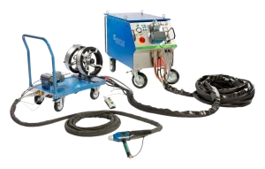 OSUCAS arc spray system OC600 Corr with wire feed trolley WFC, WF4 wire feed gear and OC1 hand-held spray device