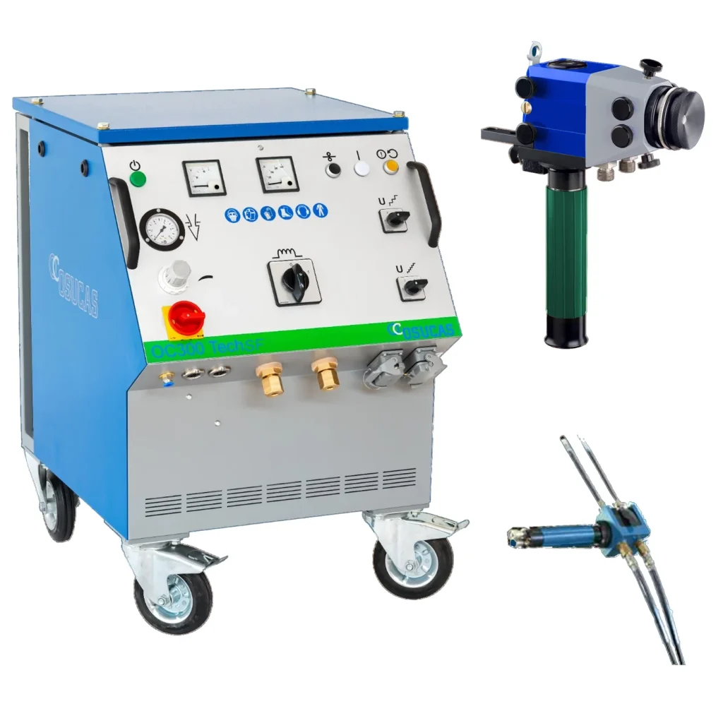 OSUCAS Lichtbogen-Metallspritzanlage OC300TechSF mit Handspritzapparat LDU2 und Vorschubgetriebe WF1