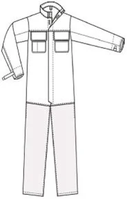 Protective suit for metal sprayers, two-piece version with jacket and trousers