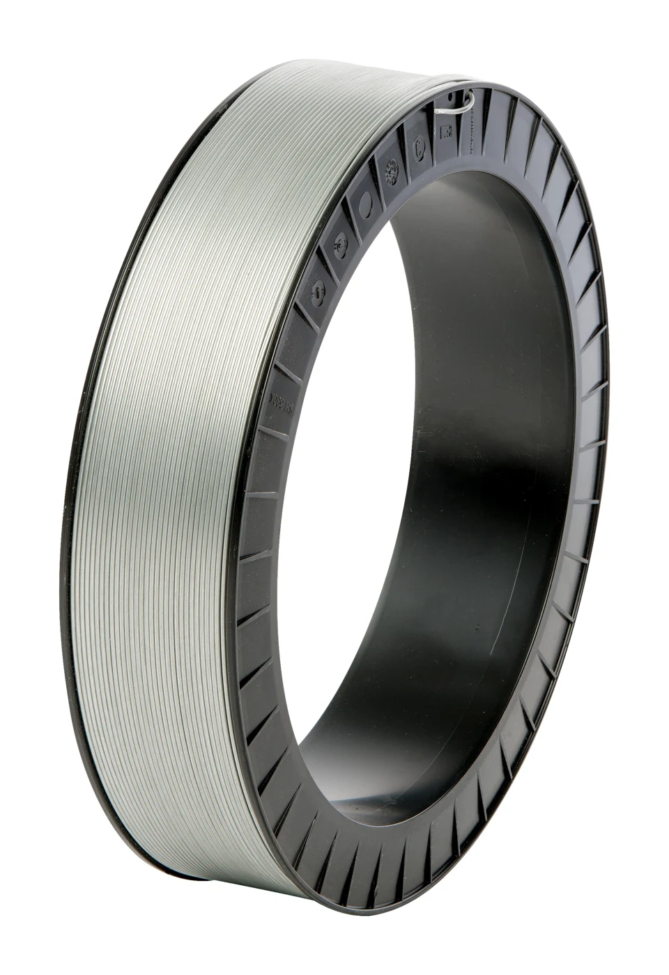 Metal spray wire on reel spool
