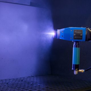 OSUCAS Lichtbogenmetallspritzen – Spritzstrahl Detail